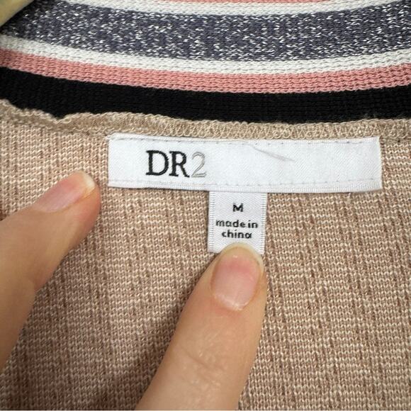 Daniel Rainn DR2 Tan Cable Knit Duster Cardigan Sweater Womens M Long Line Fall - Picture 3 of 10